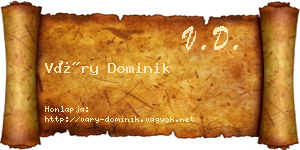 Váry Dominik névjegykártya